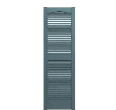 Builders Edge 14.5 X 60  Louvered Vinyl Exterior Shutters Pair In Wedgewood Blue • $62