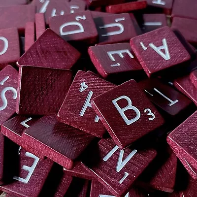 Genuine 1989 SCRABBLE DELUXE Letter Tiles Dark Red/Brown Replacement Vtg Pieces • $2.99