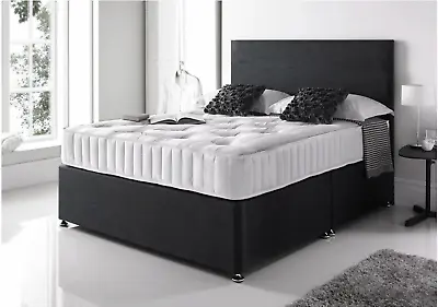 Cheap Bed Frame Single Double King Size Leather Beds Memory Foam Mattress Deal • £261.58