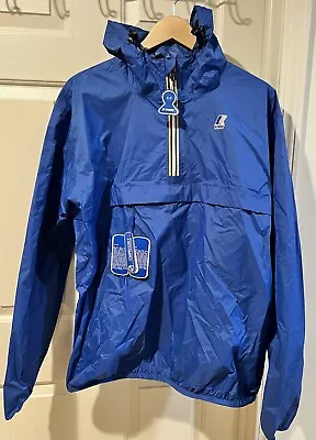 K-WAY Le Vrai 3.0 Hooded Jacket Oaklandish Windbreaker Blue Packable Size XXL • $15