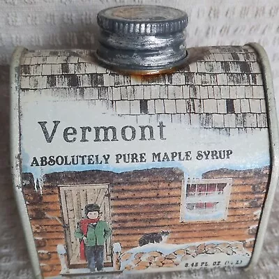 Vintage Maple Syrup Tin Swanton Vermont Absolutely Pure Maple Syrup Tin Empty  • $9.99