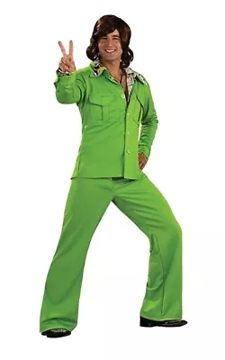 RETRO 60s 70s DISCO LEISURE SAFARI SUIT ADULT MENS FANCY DRESS HALLOWEEN COSTUME • $70.99