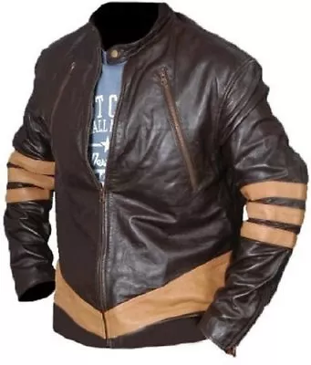 X-Men Wolverine Logans XO Replica Leather Jacket Vintage Biker Style BNWT • $70.77