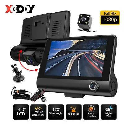 $38.20 • Buy XGODY 1080P For Uber Car Dash Cam Driving Recorder Front Rear Cabin Night Vision