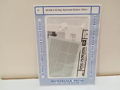 Microscale    ATSF  45 Deg. Barricade Stripes-silver     N  Scale • $0.99