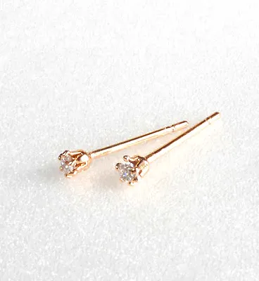 TINY TRAINER STUD EARRINGS Adults Kids 18K Gold Plated Cubic Zirconia 2 3 5 8mm • £8.39