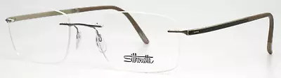 SILHOUETTE 5473 10 6051 5479 Grey Mens Rectangle Rimless Eyeglasses 55-19-145 • $179.99