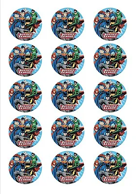 15 Justice League Superhero Edible Icing Sheet Cupcake Toppers Cake PRE-CUT • $17