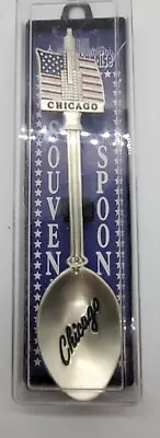 Chicago Souvenir Spoon Gorgeously Willis Tower Designed Goldtone Metal Free Ship • $11