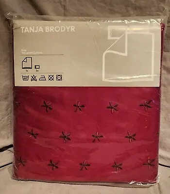 IKEA  Tanja Brodyr  Duvet Set King Size Brand New! Burgundy. • £53.01
