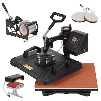  5 In 1 Heat Press Machine Digital Sublimation Mug Plate Hat  Printer T-shirt  • $158.58