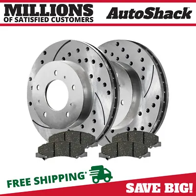 $70.29 • Buy Front Drilled Slotted Brake Rotors & Pads For Chevy Impala Limited Buick Lucerne