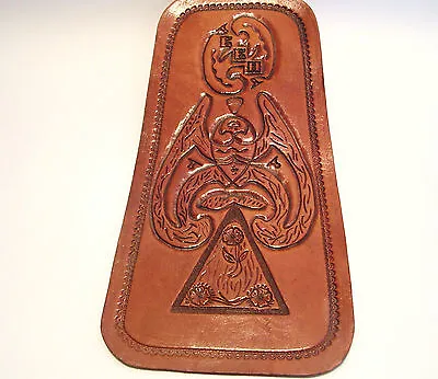 Vintage Mexican Mexico Leather Piece Hand Tooled Crafts Chair Back Wall Hanging • $13.99