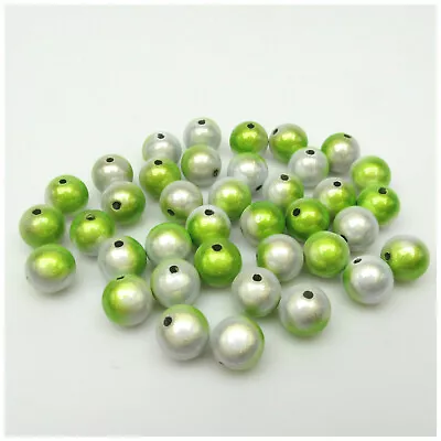 New 6mm 8mm 10mm White/green Two Tone 3d Illusion Miracle Round Acrylic Beads  • £2.19