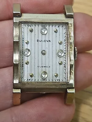 Vintage Bulova 7AM 17J Men's Gold Tone For Parts Or Repair No Hands • $19.99