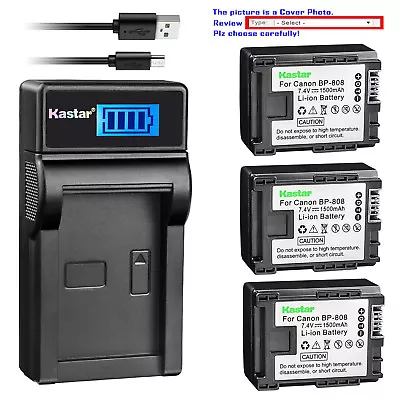 Kastar Battery LCD Charger For Canon BP-808 CG800 Canon VIXIA HF S100 Camcorder • $7.99