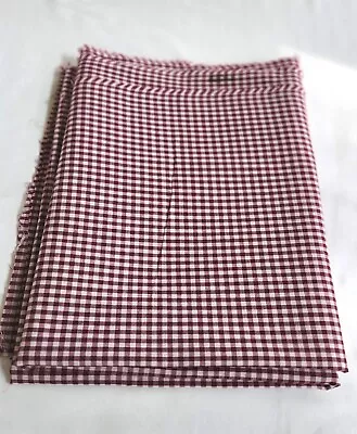 Vintage Gingham 4 Yards Burgundy Cotton Blend • $9.60