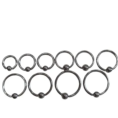 Piercing Closure Ring Captive Bead  Silver Steel Ball BCR Gauge 2.4  10mm - 22mm • £2.95