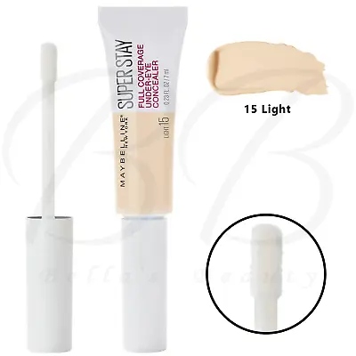 MAYBELLINE Superstay Full Coverage Long Lasting Concealer 6ml - 15 Light *NEW* • £5.99