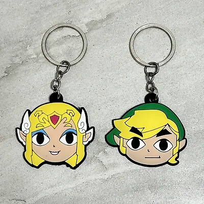 Legend Of Zelda Keychain 2 Pack - Zelda And Link Bag Tag Zipper Pulls • $9.95