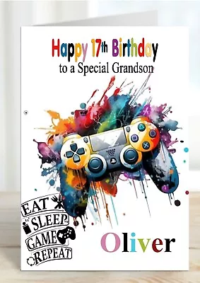 Personalised Birthday Card Gamer Controller Son Grandson Nephew Brother Dad • £2.99