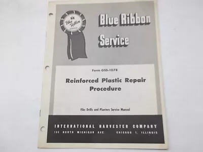 1957 Service Manual For International Plastic Repair Procedure For Planter Drill • $8