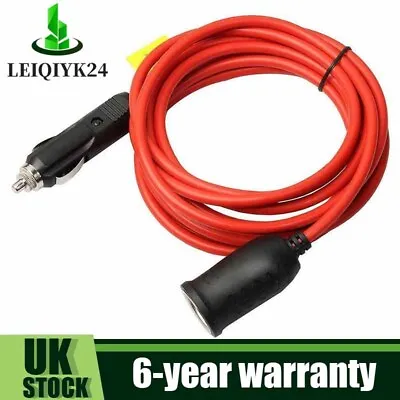 12V 24V Car Cigarette 3.6M Extension Cable Lighter Lead Charger Power Socket Red • £11.95