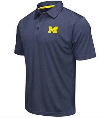 Colosseum Men's NCAA Heathered Michigan Wolverines Golf/Polo Shirt SZ LARGE • $19.99