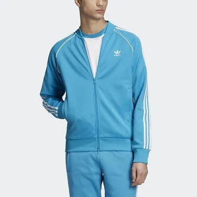 Adidas Originals SST Men's Track Top In Light Blue And White • £45