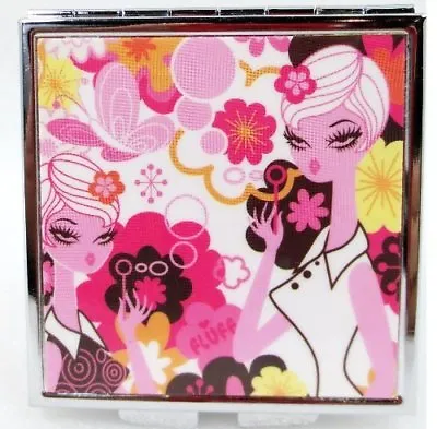 Fluff Milan 60's Groovy Fashion Girls Compact Mirror Gift | Cute Compact Mirror  • $11.20