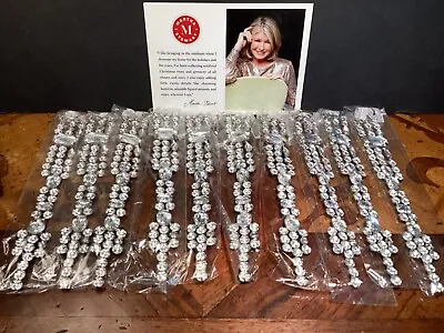 10 Martha Stewart Jeweled Silver Crystal Icicle Christmas Ornaments 8.75” NEW • $49.95