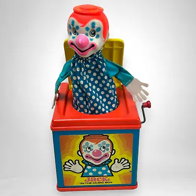 Vintage 1976 Mattel Jack In The Box Music Pop-up Clown Wind-Up Made In U.S.A. • $29.95