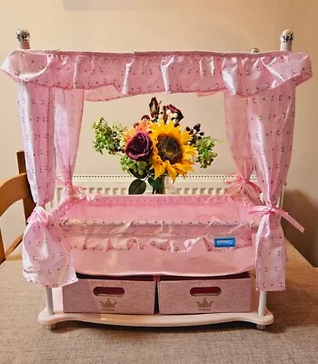 Kids Hauck Pretend Play Dolls Princess Baby Canopy Bed - Excellent New Condition • £12