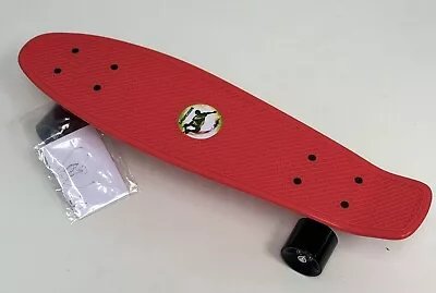 Skateboards Complete 22 Inch Plastic Red Mini Cruiser Retro Skateboard For Kids • $29.99