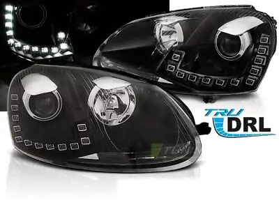 Headlights LED DRL Inside For VW GOLF 5 V 03-09 Black WorldWide FreeShip US LPVW • $495.16