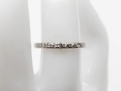 Signed Antique 1911 .25ct Old Mine Cut Diamond Platinum Wedding Band Ring • $444