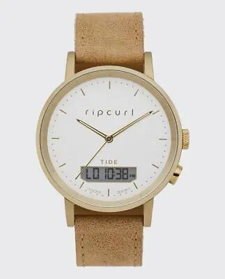 Rip Curl Womens CIRCA TIDE DIGITAL LEATHER SURF WATCH - A1149G Gold Rrp $299.99 • $251.99