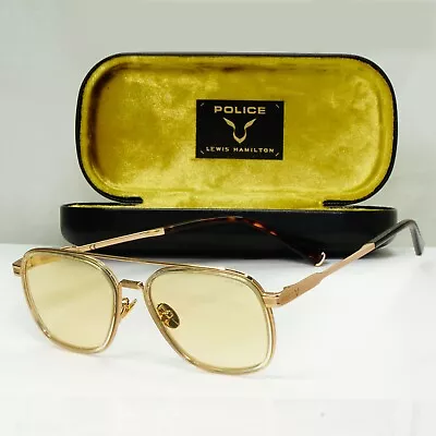 Police Lewis Hamilton F1 Sunglasses Gold Pilot Mirror Metal SPL C49 COL 846F • $125.06