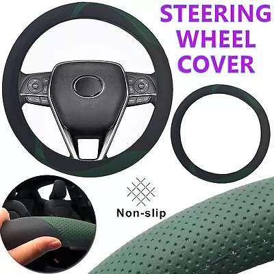 Universal Car Steering Wheel Cover Leather Breathable Anti-slip Comfortable 38cm • $23.99