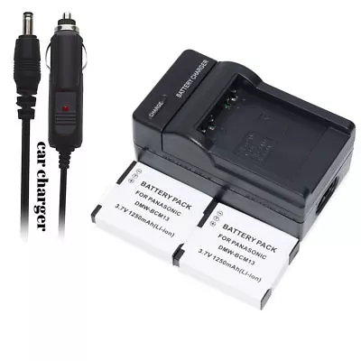 2X  Battery +Charger For Panasonic DMW-BCM13E LI-Ion Lumix TZ60 TZ55 TZ70 TZ71 • £19.19