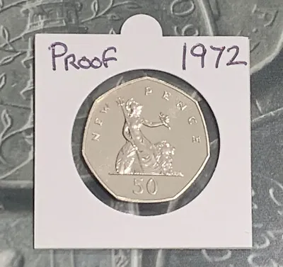 £21.95 • Buy 1972 Old Large Britannia Proof 50p Coin Fifty Pence  Bunc Unc Bu UK