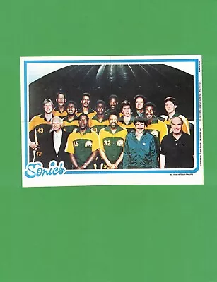 1980-81 Topps Basketball #15 Seattle Supersonics Team Poster Insert! Jack Sikma! • $4