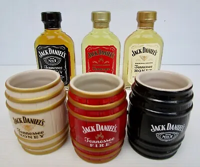 Jack Daniels Old No7 Fire Honey Labels 100Ml & Matching Rare Barrels-Rare!!!! • $399