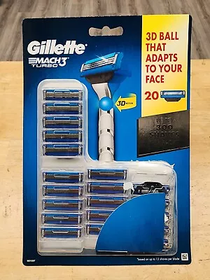 Genuine Gillette Men's Mach 3 Turbo 20 Replacement Razor Blades Cartridges • $59.99