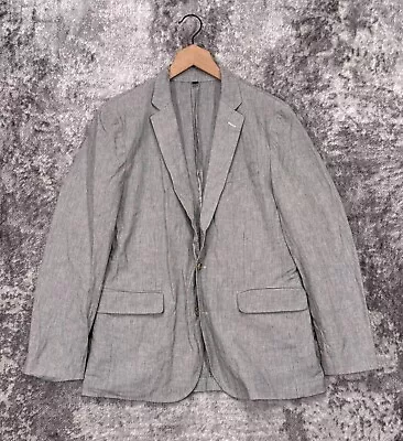 J Crew Sport Coat 38 R Mens Ludlow Gray Italian Cotton Linen Striped Slim • $59.99