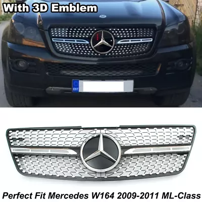 Diamond Grill Grille For Mercedes W164 2009-2011 ML350 ML63 ML320 ML500 ML550 • $74.99