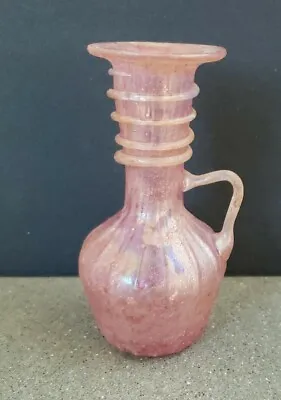 Iridescent Pink Vase Paolo Rossi Italian Blown Glass Venezia Maestro Vetraio • $18