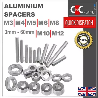 £26.99 • Buy Aluminium Standoff Spacers M3 M4 M5 M6 M8 Stand Off Collar Round Spacer Bush UK