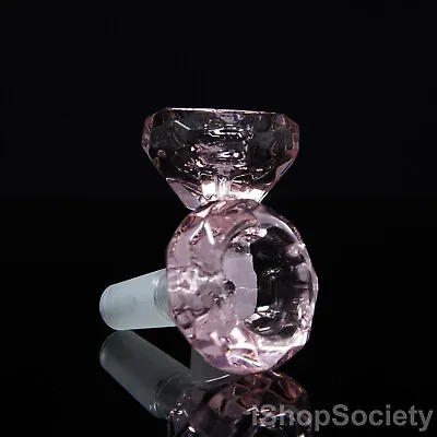 $10.99 • Buy 2.5  Pink Diamond Slide Bowl 14mm Water Pipe Hookah Head Piece Thick Glass Bowl