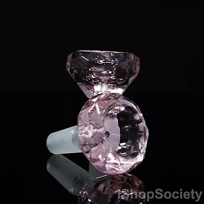 $10.99 • Buy 2.5  Pink Diamond Slide Bowl 14mm Water Pipe Hookah Head Piece Thick Glass Bowl